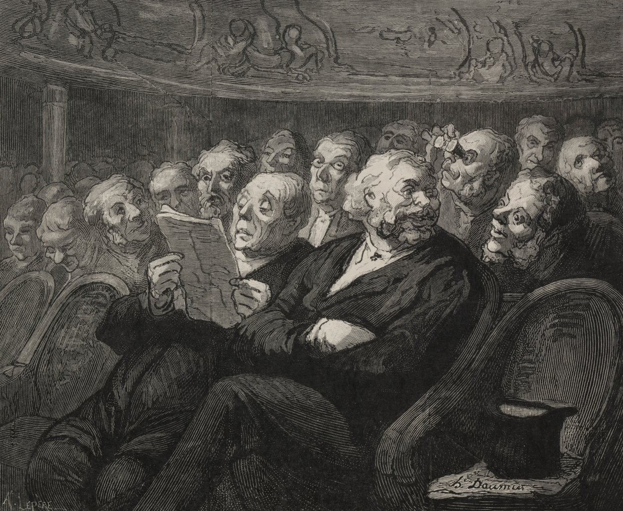 Das Theater: Der Orchestergraben von Honoré Daumier
