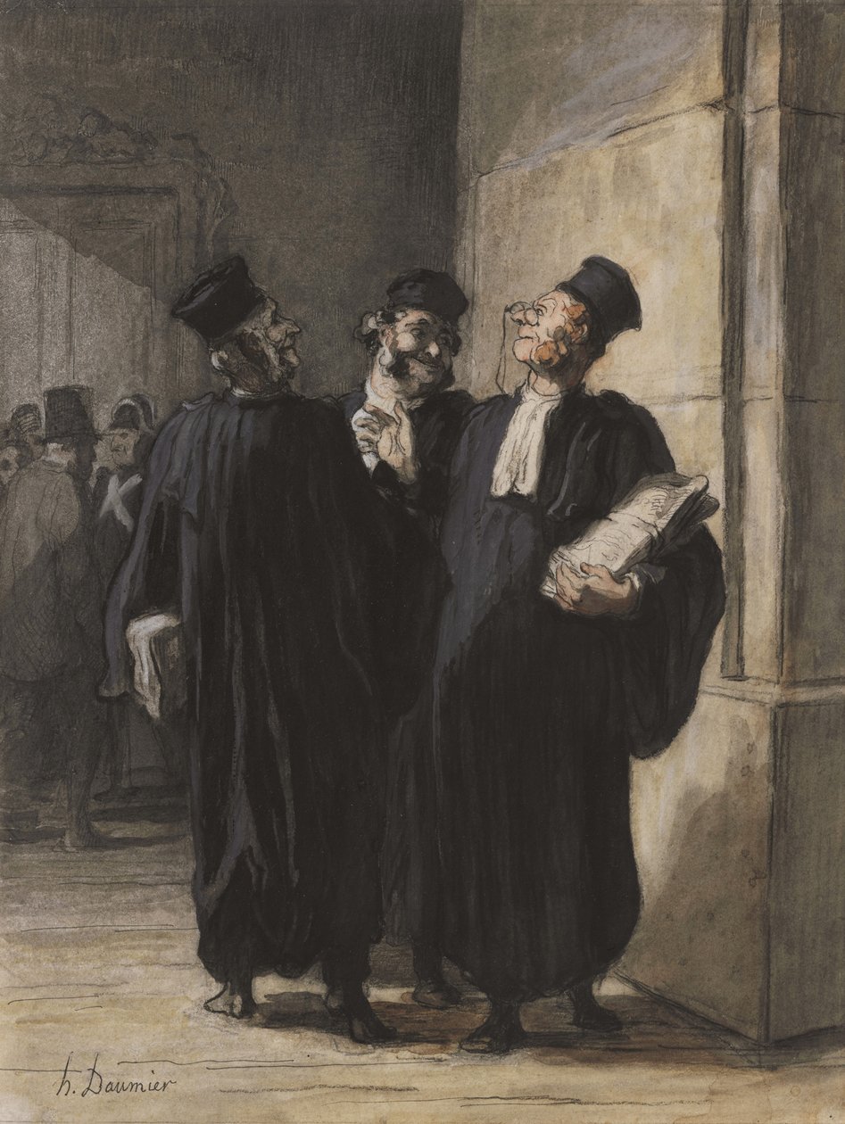 Drei Anwälte im Gespräch, ca. 1862-65 von Honoré Daumier