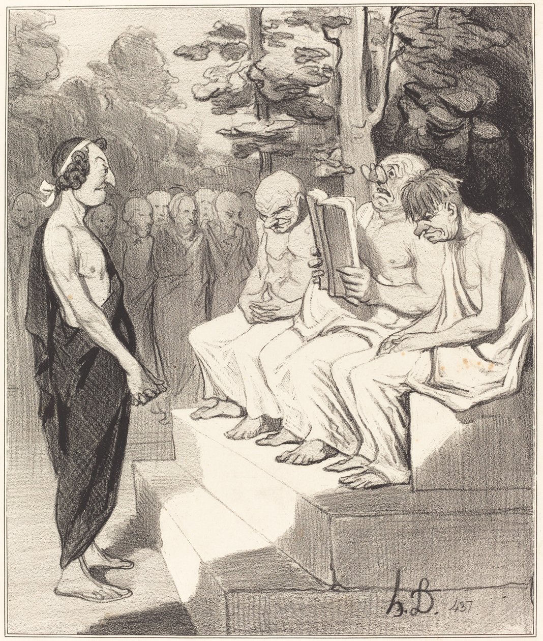 Telemachus wird von den Weisen befragt von Honoré Daumier