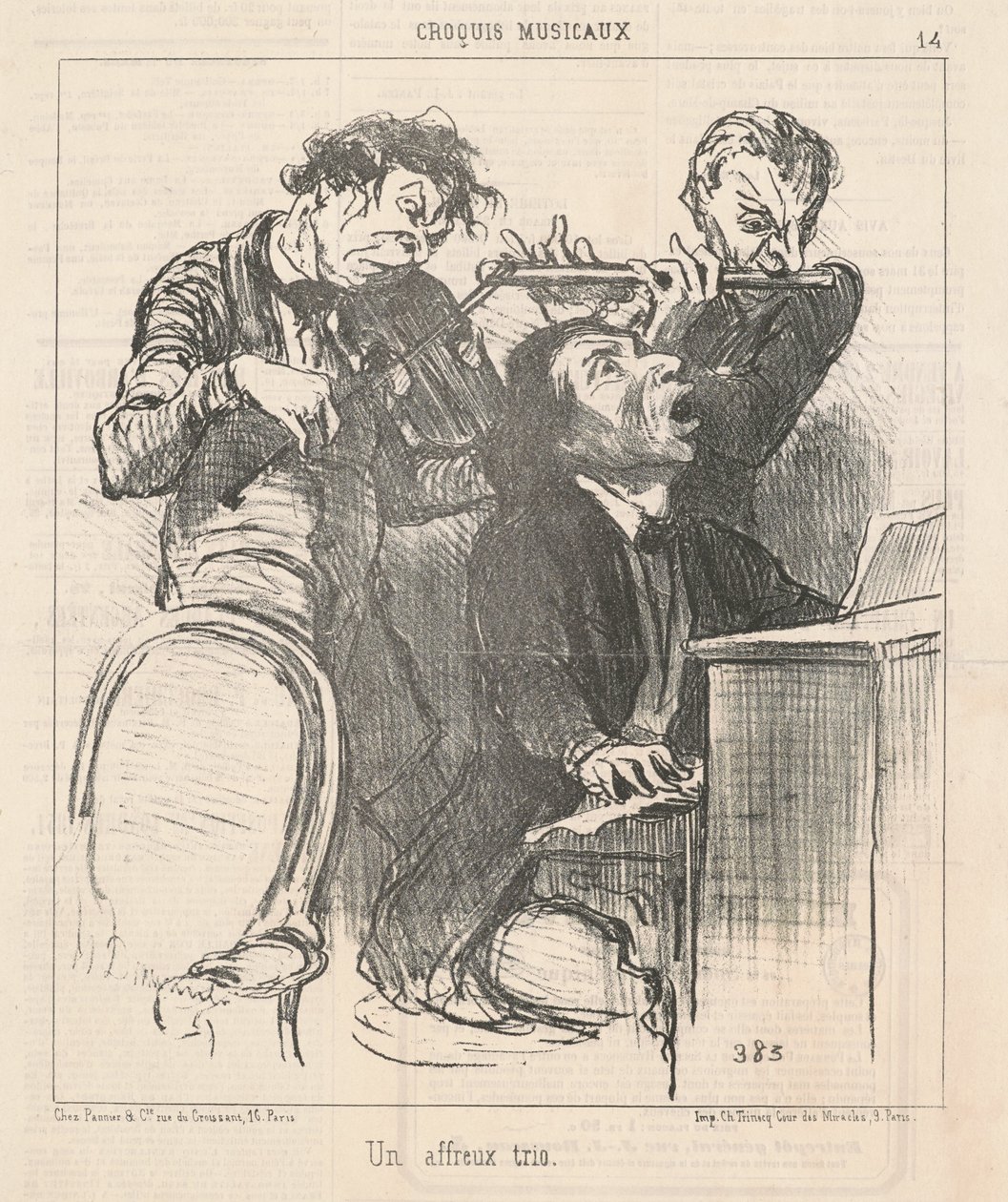 Ein schreckliches Trio von Honoré Daumier