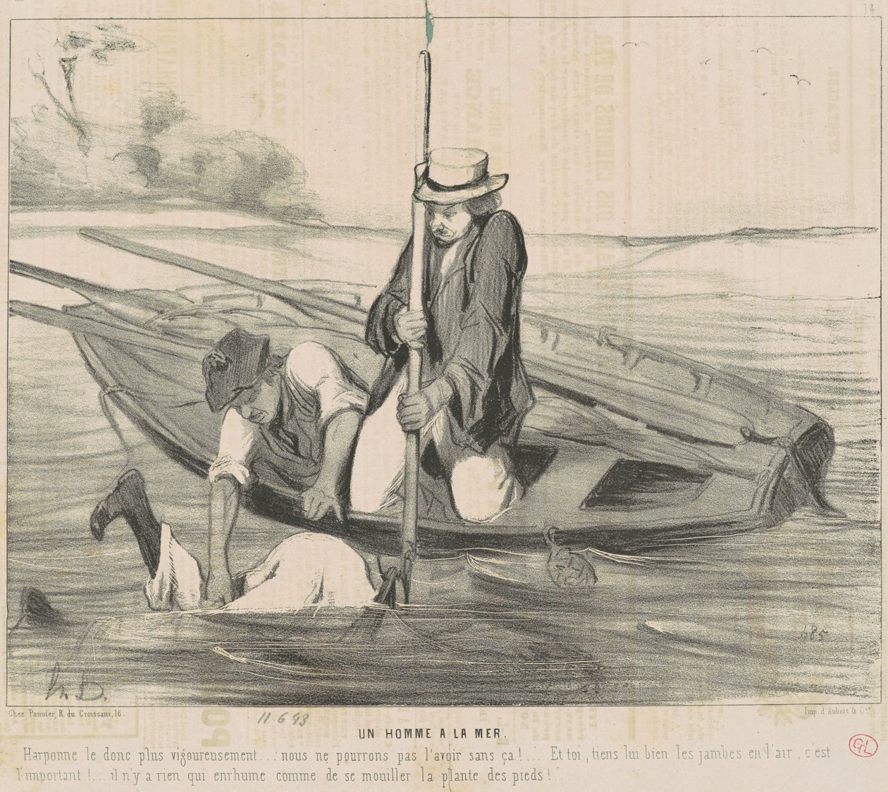 Ein Mann im Meer von Honoré Daumier
