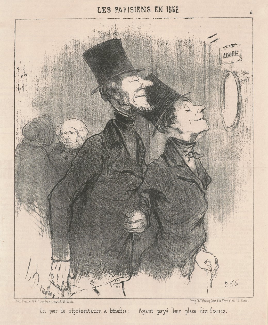 Ein Tag der Benefizvorstellung von Honoré Daumier