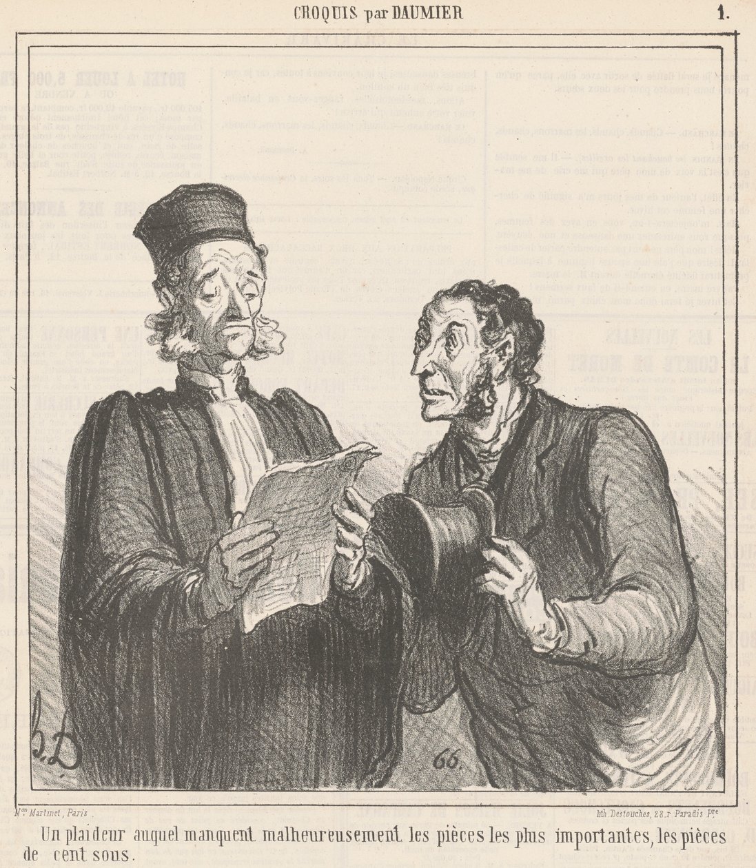 Ein Kläger, dem ... fehlen von Honoré Daumier