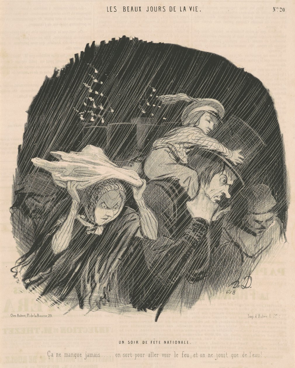 Ein Abend des Nationalfeiertags von Honoré Daumier