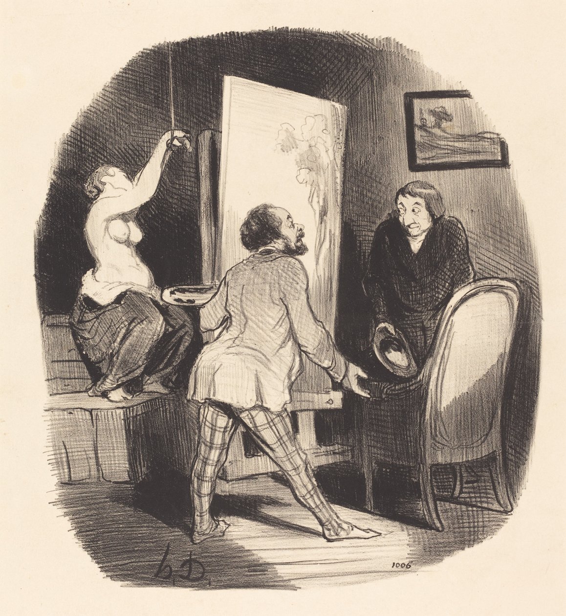 Eine schwierige Position von Honoré Daumier