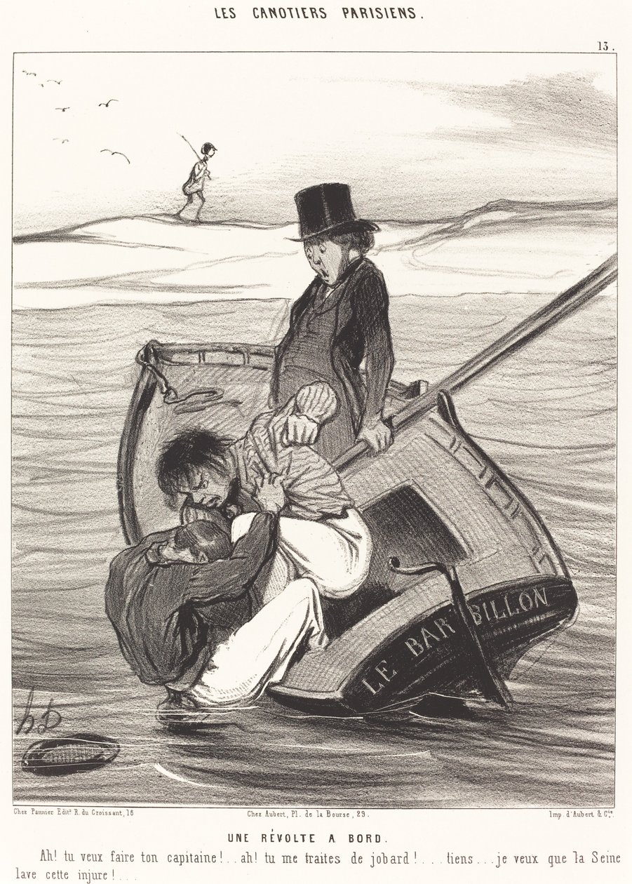 Eine Revolte an Bord von Honoré Daumier