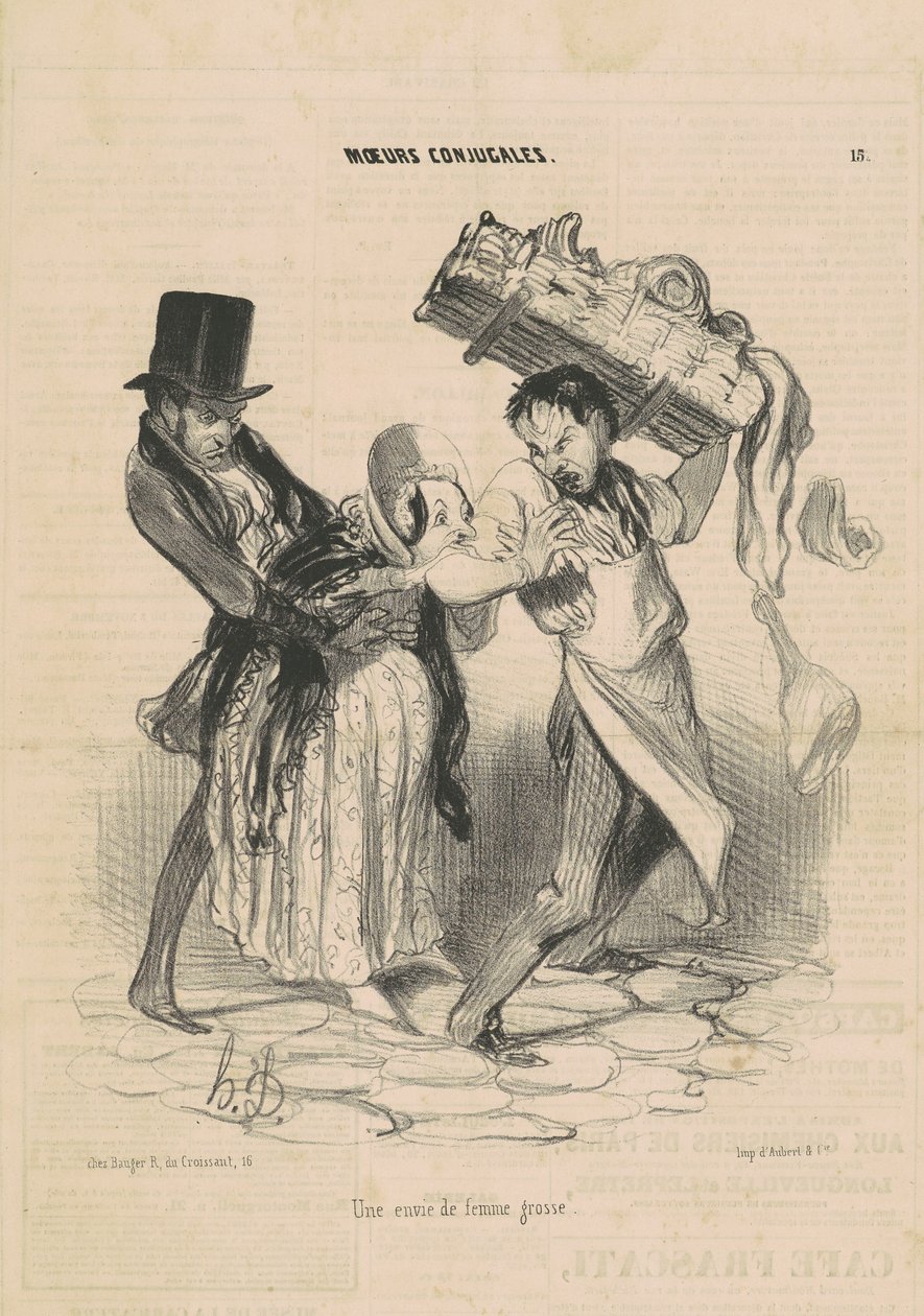 Ein Verlangen einer schwangeren Frau von Honoré Daumier