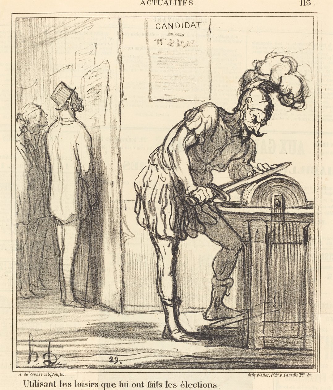Utilisant les loisirs... von Honoré Daumier