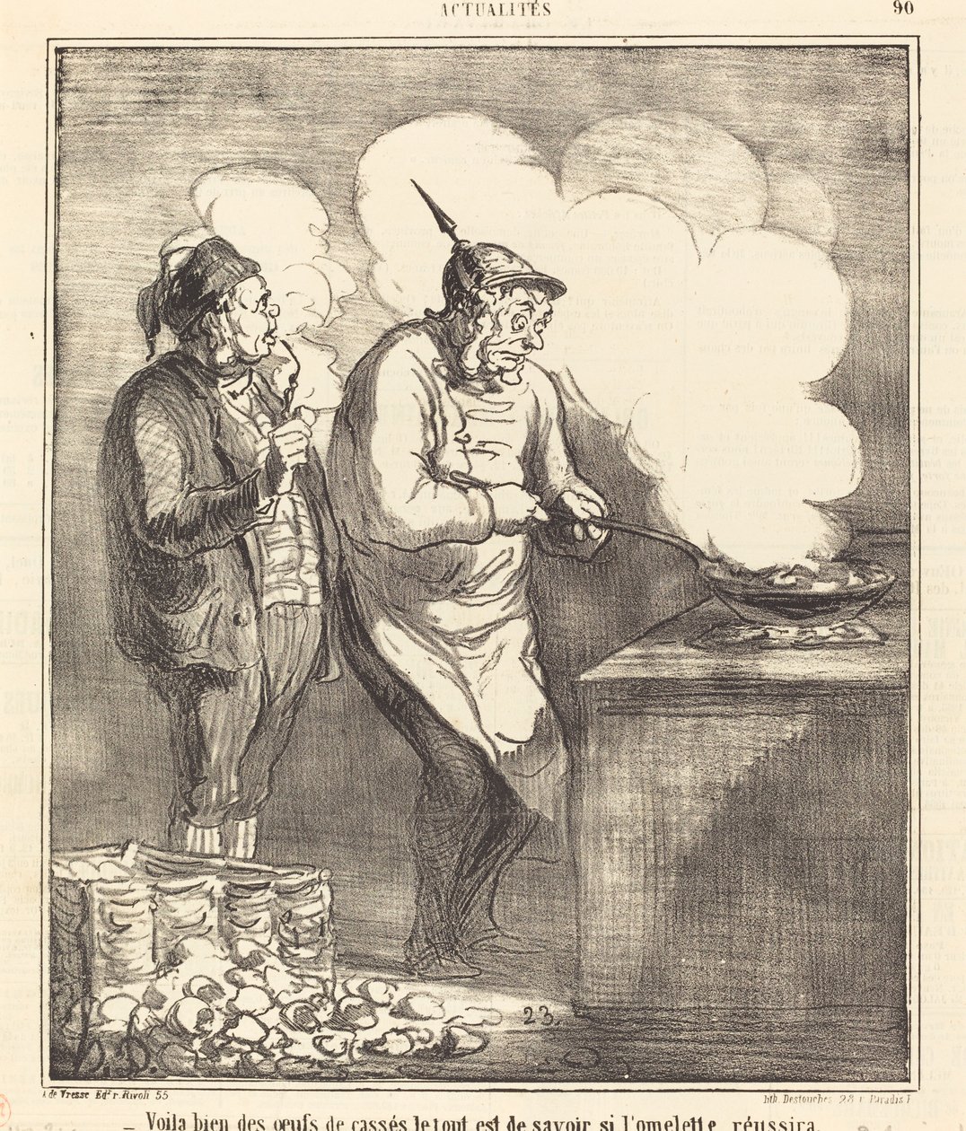 Voila bien des oeufs de cassés... von Honoré Daumier