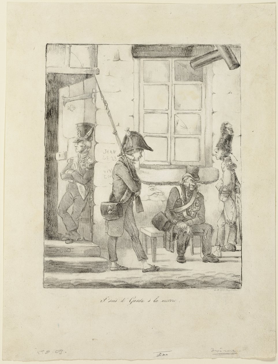 Ich bewache das Rathaus von Honoré Victorin Daumier