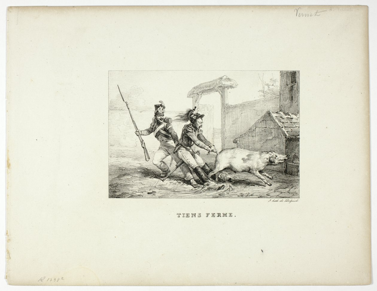 Halt fest von Emile Jean Horace Vernet