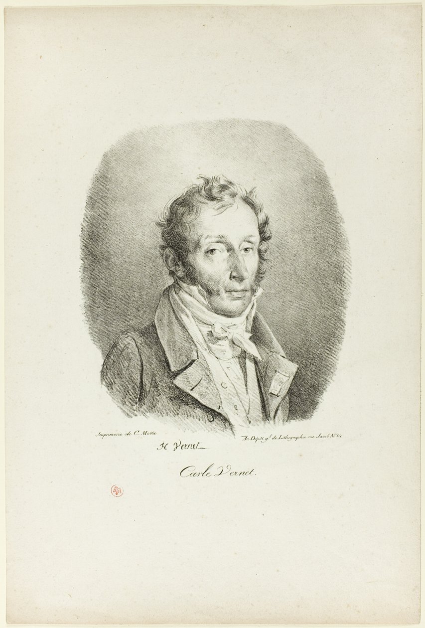 Porträt von Carle Vernet von Emile Jean Horace Vernet