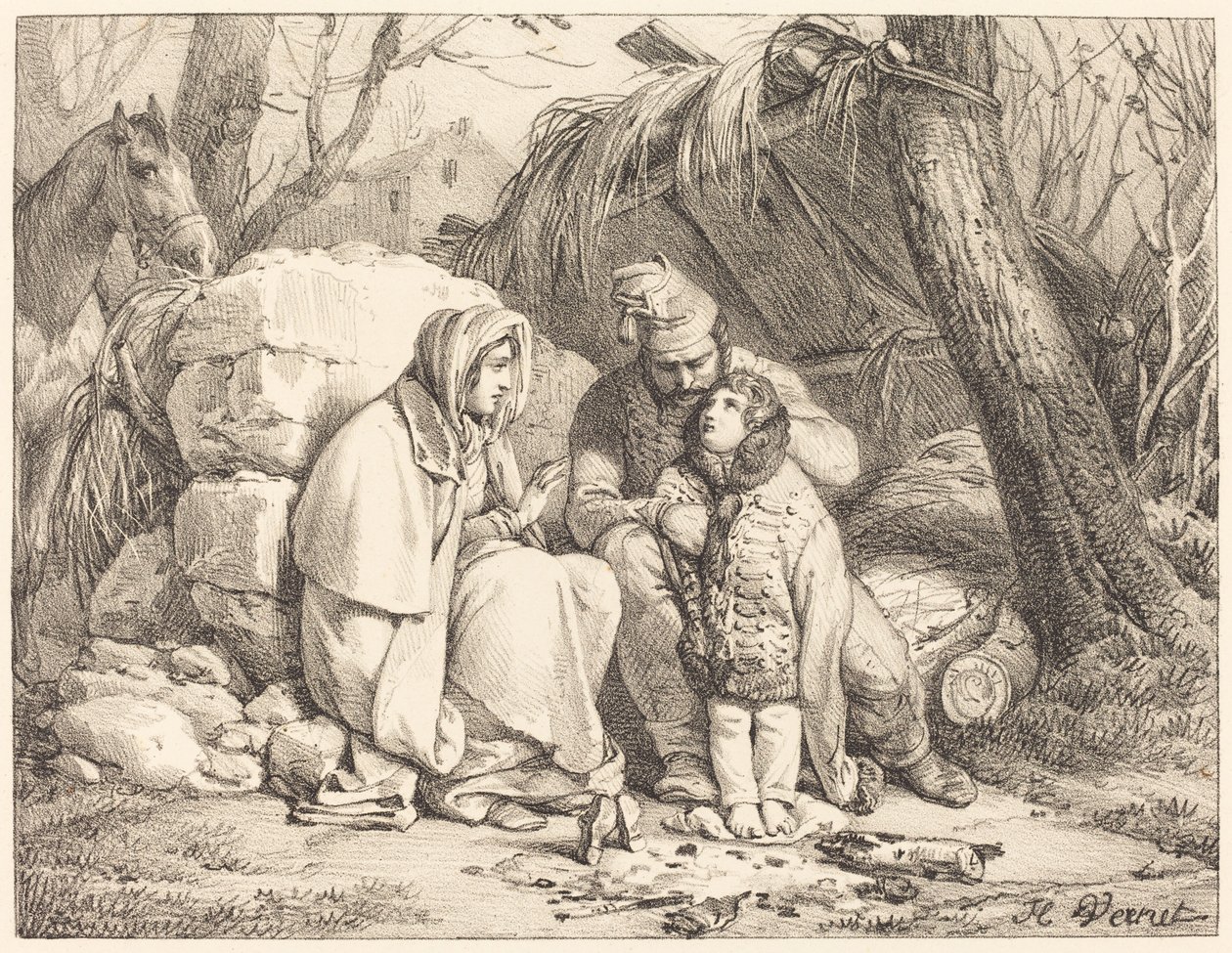 Lagernde Soldatenfamilie von Emile Jean Horace Vernet