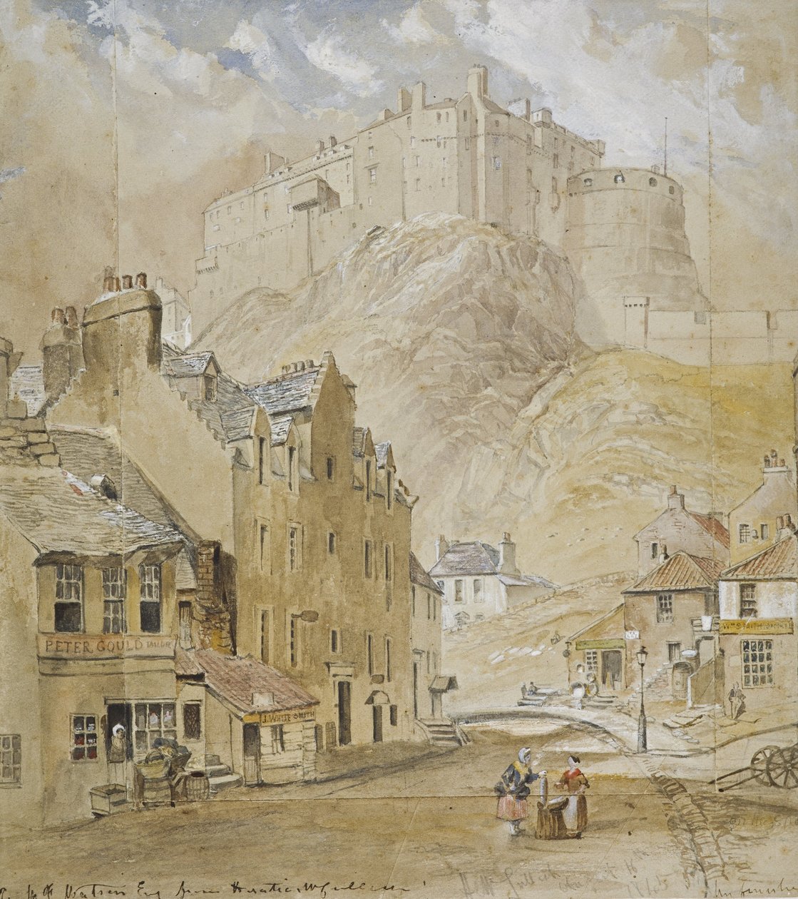 Edinburgh Castle vom Fuß des Vennel, 1845 von Horatio McCulloch