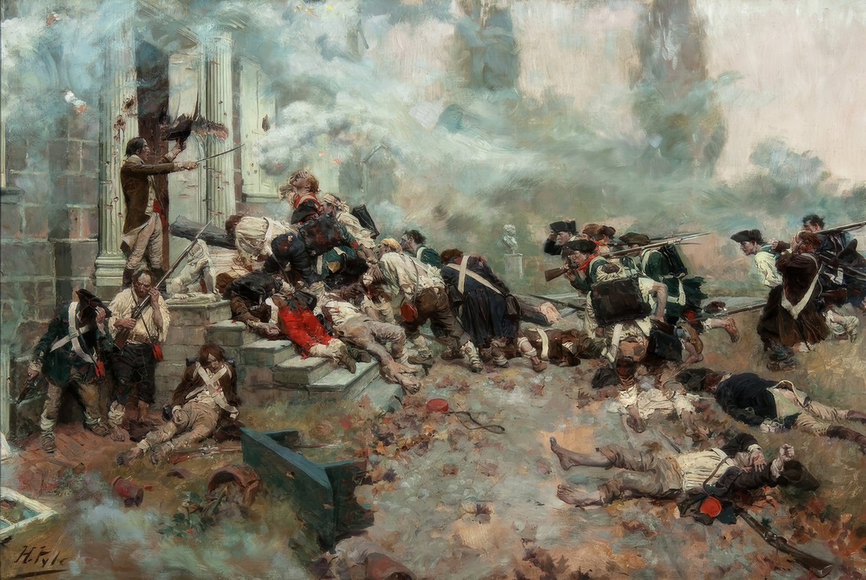 Der Angriff auf das Chew-Haus von Howard Pyle