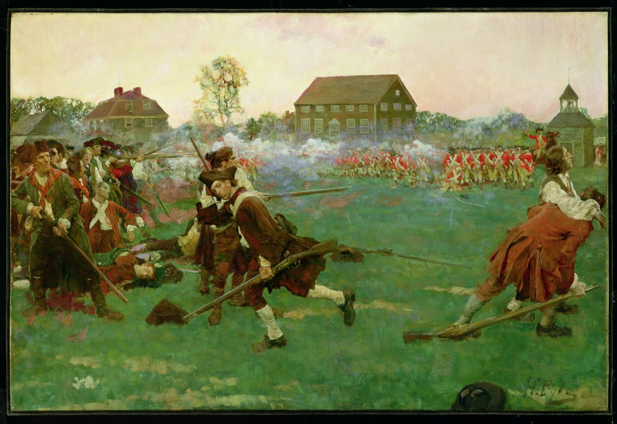 Der Kampf auf dem Lexington Common, 19. April von Howard Pyle