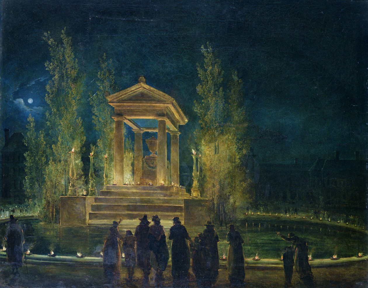 Das Kenotaph von Jean Jacques Rousseau (1712-78) in den Tuilerien, Paris, 1794 von Hubert Robert