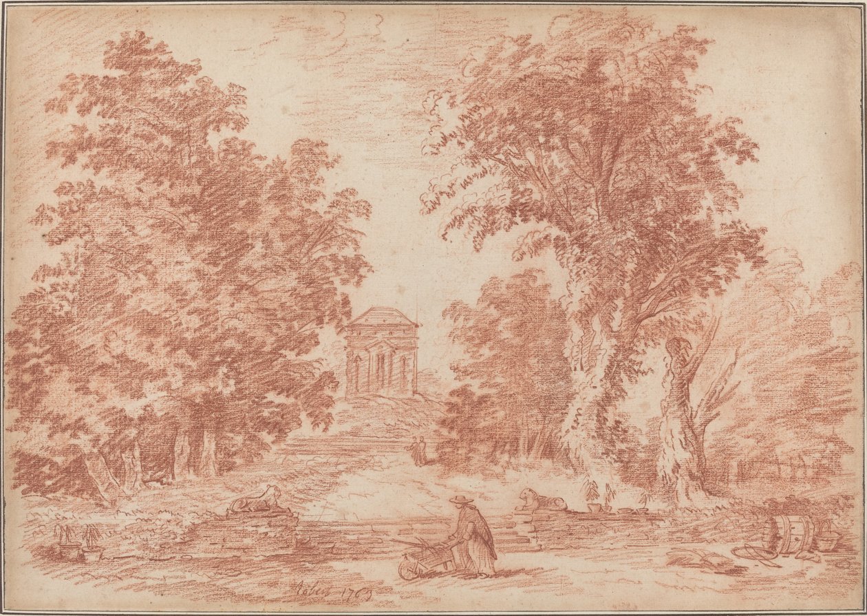 Italienischer Park mit einem Tempietto von Hubert Robert