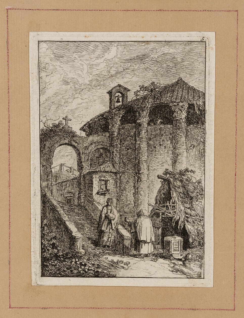 Platte Fünf aus Abende in Rom von Hubert Robert