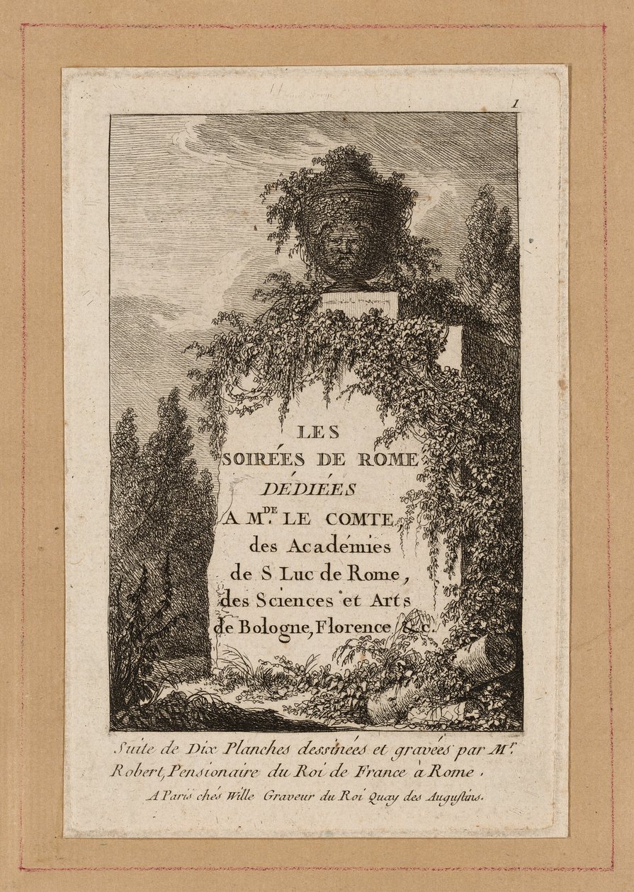 Tafel Eins aus Abende in Rom von Hubert Robert