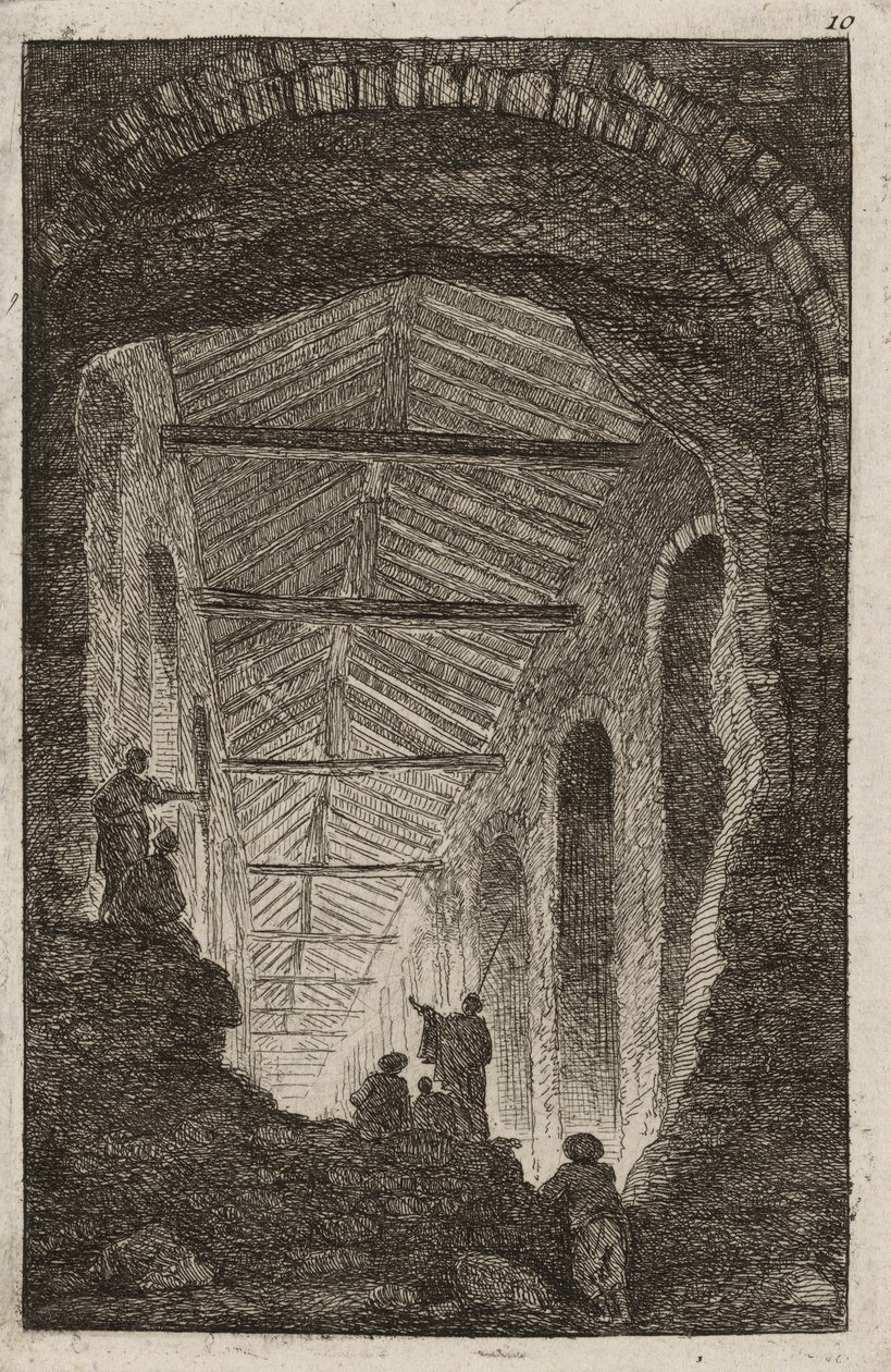 Platte Zehn aus Abende in Rom, 1763-64 von Hubert Robert