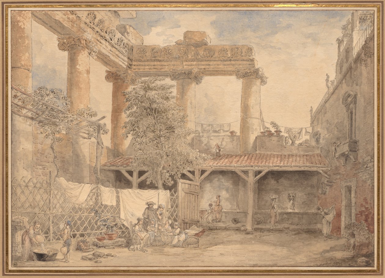Römische Ruinen, Villa Pamfili von Hubert Robert