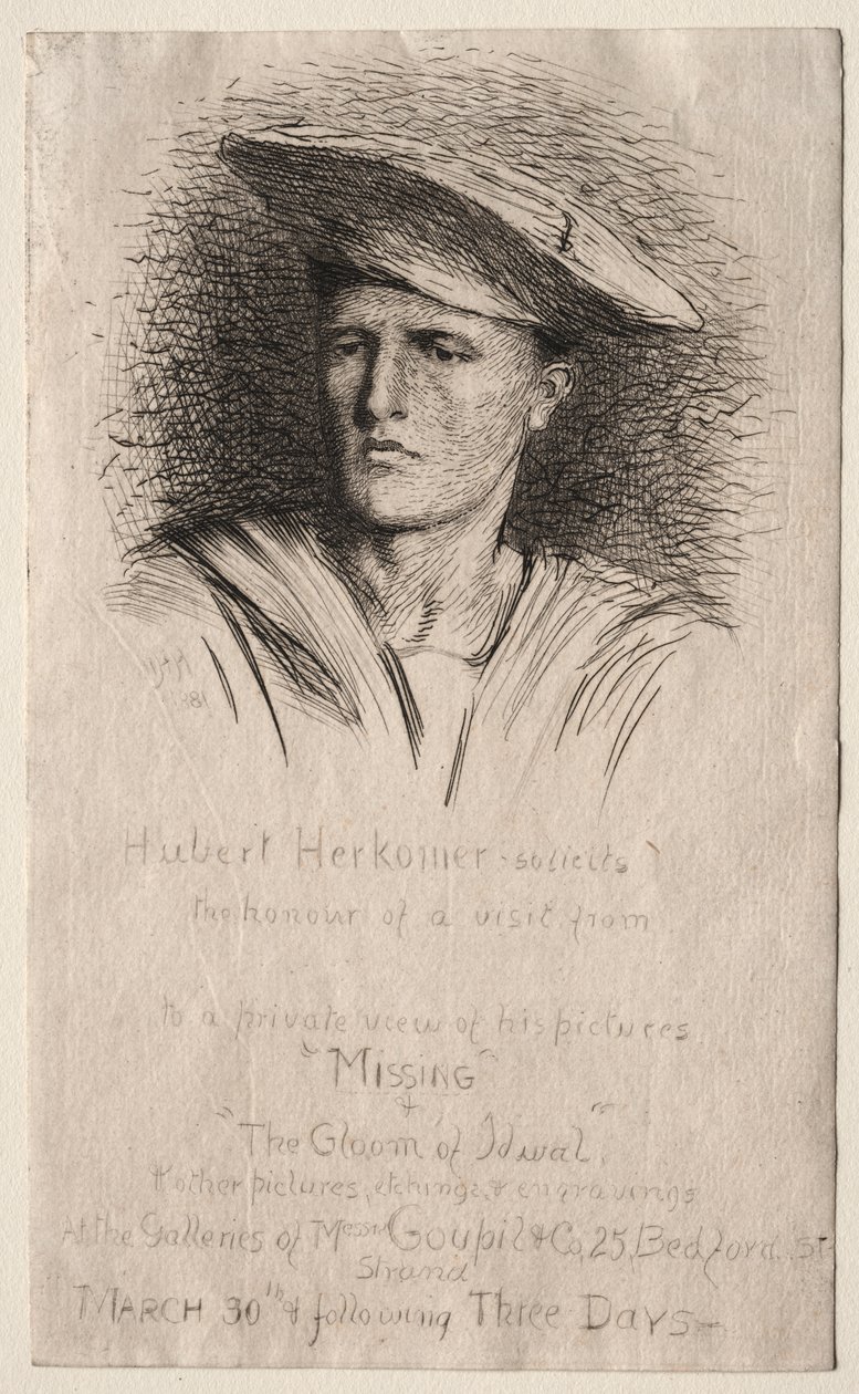 Kopf eines jungen Mannes von Hubert von Herkomer