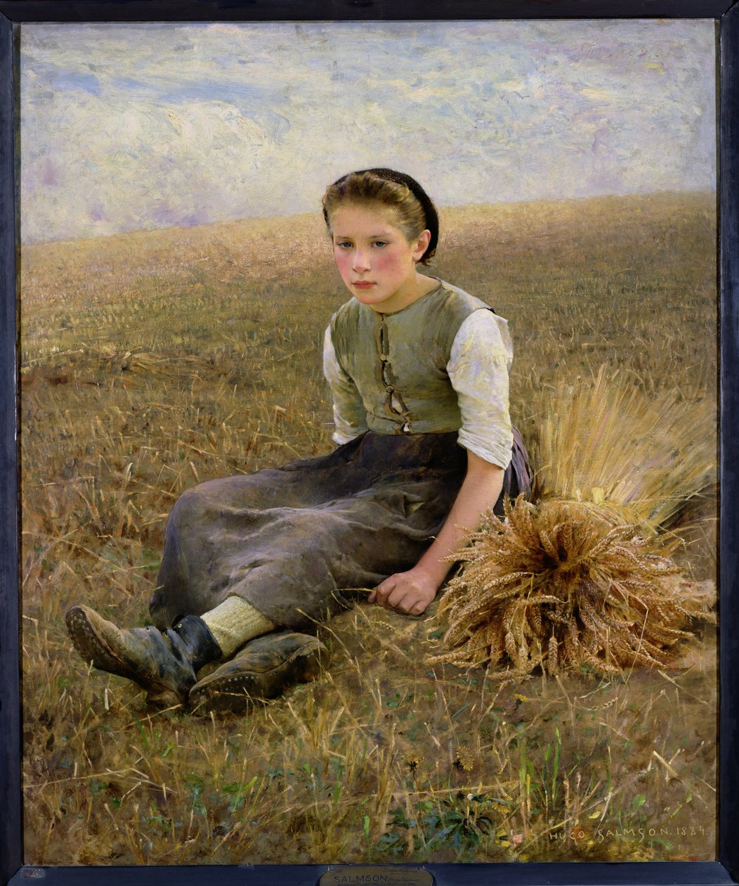Die kleine Nachleserin, 1884 von Hugo Salmson