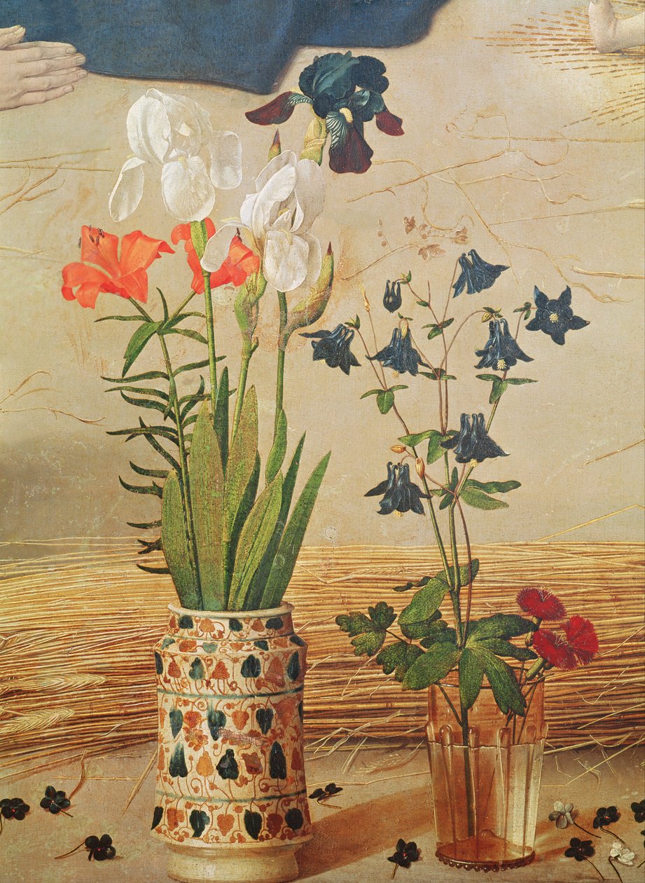 Blumendetail, aus dem zentralen Panel des Portinari-Altars, ca. 1479 von Hugo van der Goes