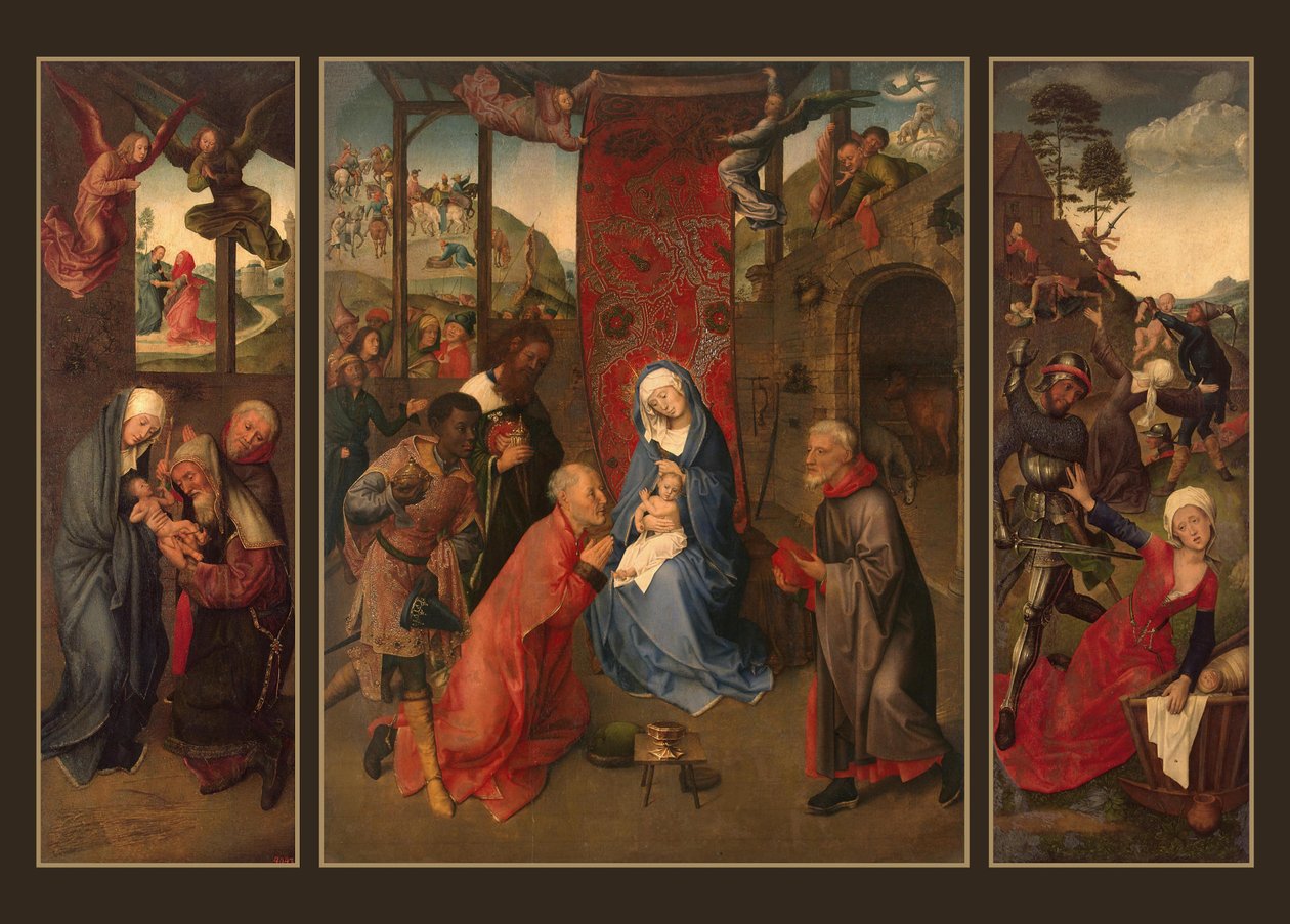 Die Anbetung der Könige (Triptychon) von Hugo van der Goes