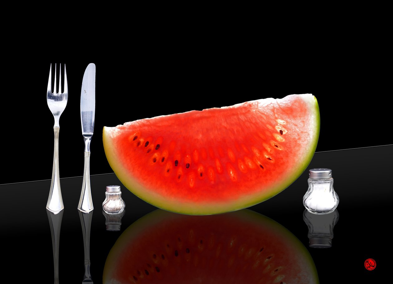 Gedeck mit Melone von Hugo Nefe