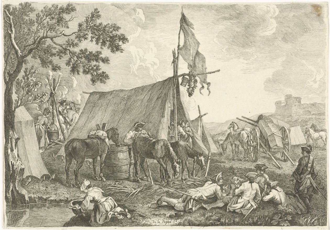 Landschaft mit einem Heerlager von Hyacinth de La Pegna