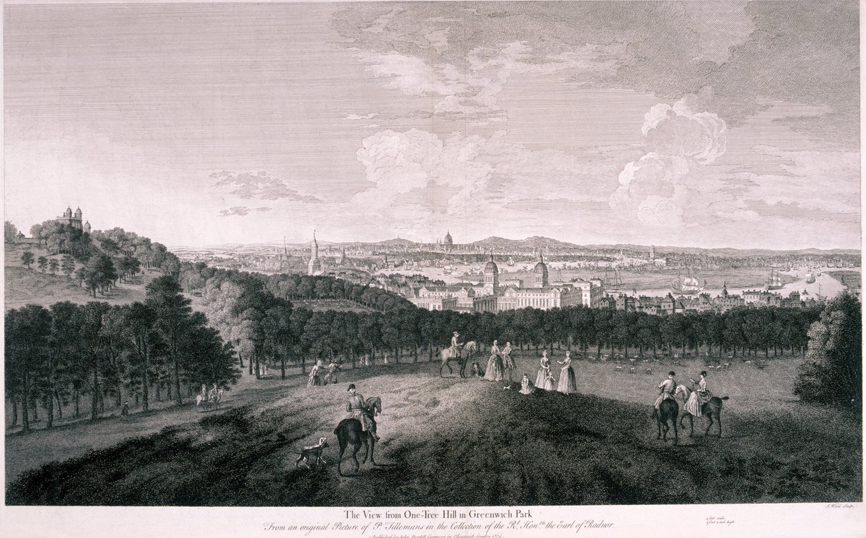 Blick vom Greenwich Park, London (ca. 1774) von I Wood