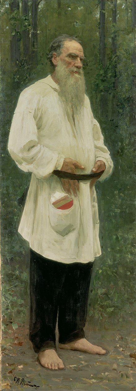 Porträt von Lev Tolstoi (1828-1910) 1901 von Ilya Efimovich Repin