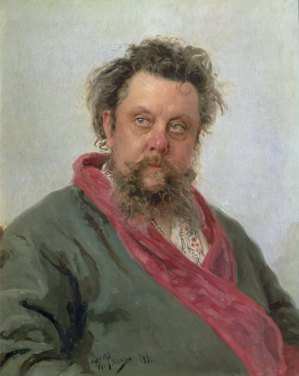 Porträt von Modest Petrowitsch Mussorgski (1839-81), 1881 von Ilya Efimovich Repin