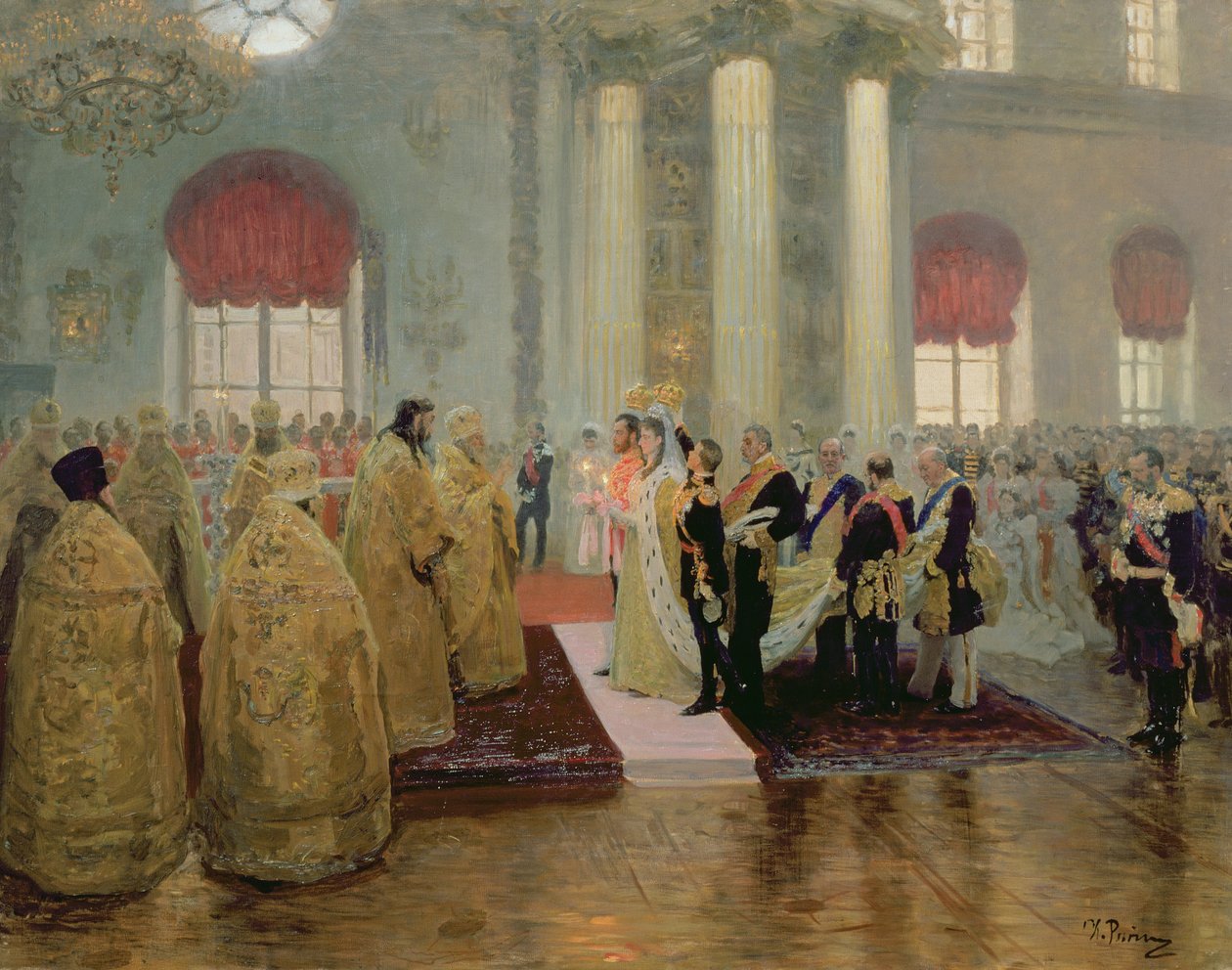 Die Hochzeit von Zar Nikolaus II. (1868-1918) und Alexandra Feodorowna (1872-1918) 1894 von Ilya Efimovich Repin