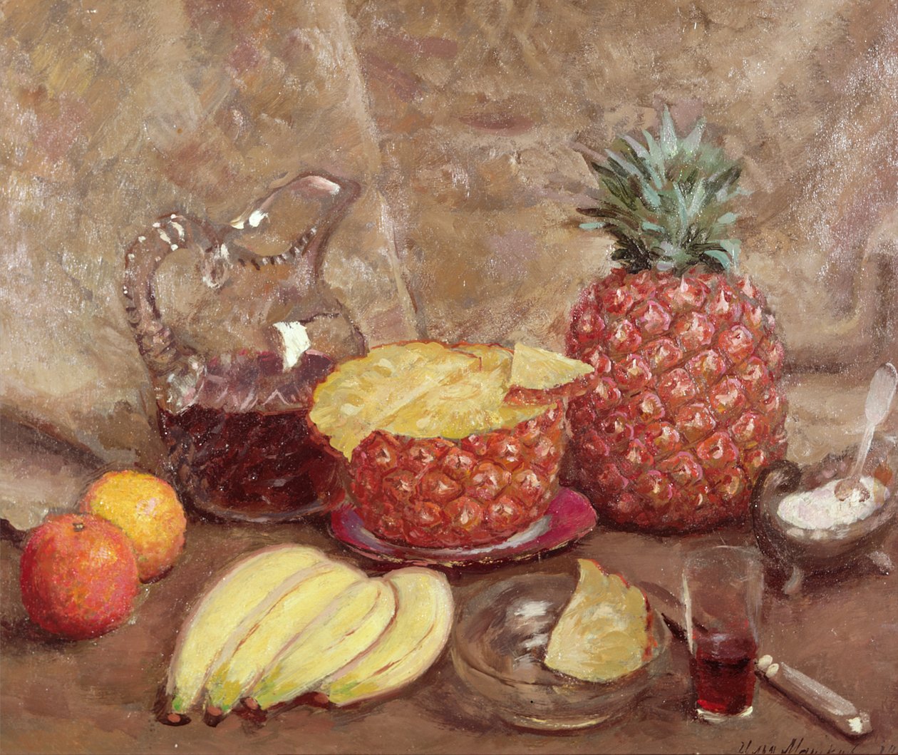 Stillleben mit Ananas, 1938 von Ilya Ivanovich Mashkov