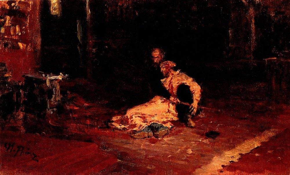 Iwan der Schreckliche und sein Sohn Iwan von Ilya Efimovich Repin