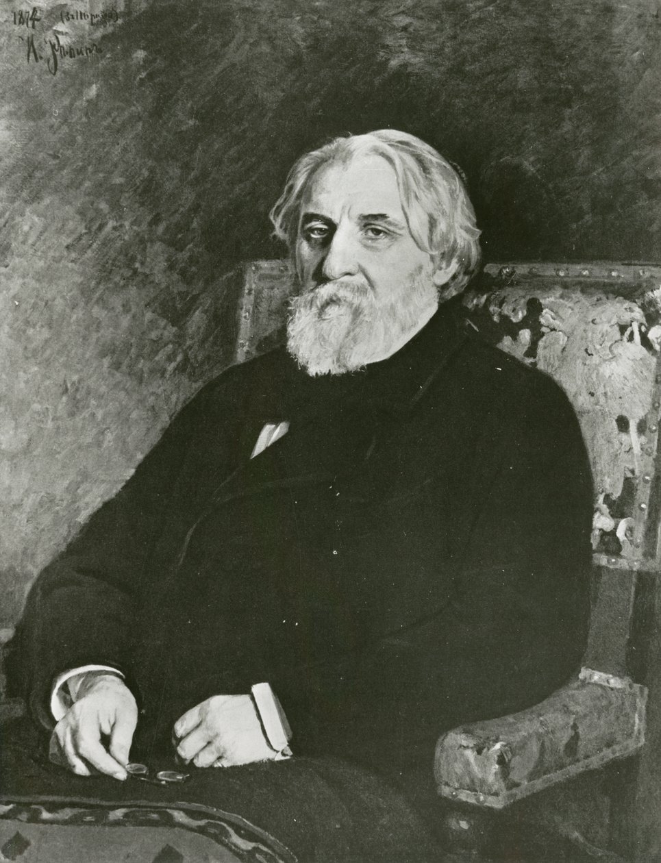 Porträt von Iwan Turgenjew von Ilya Efimovich (after) Repin
