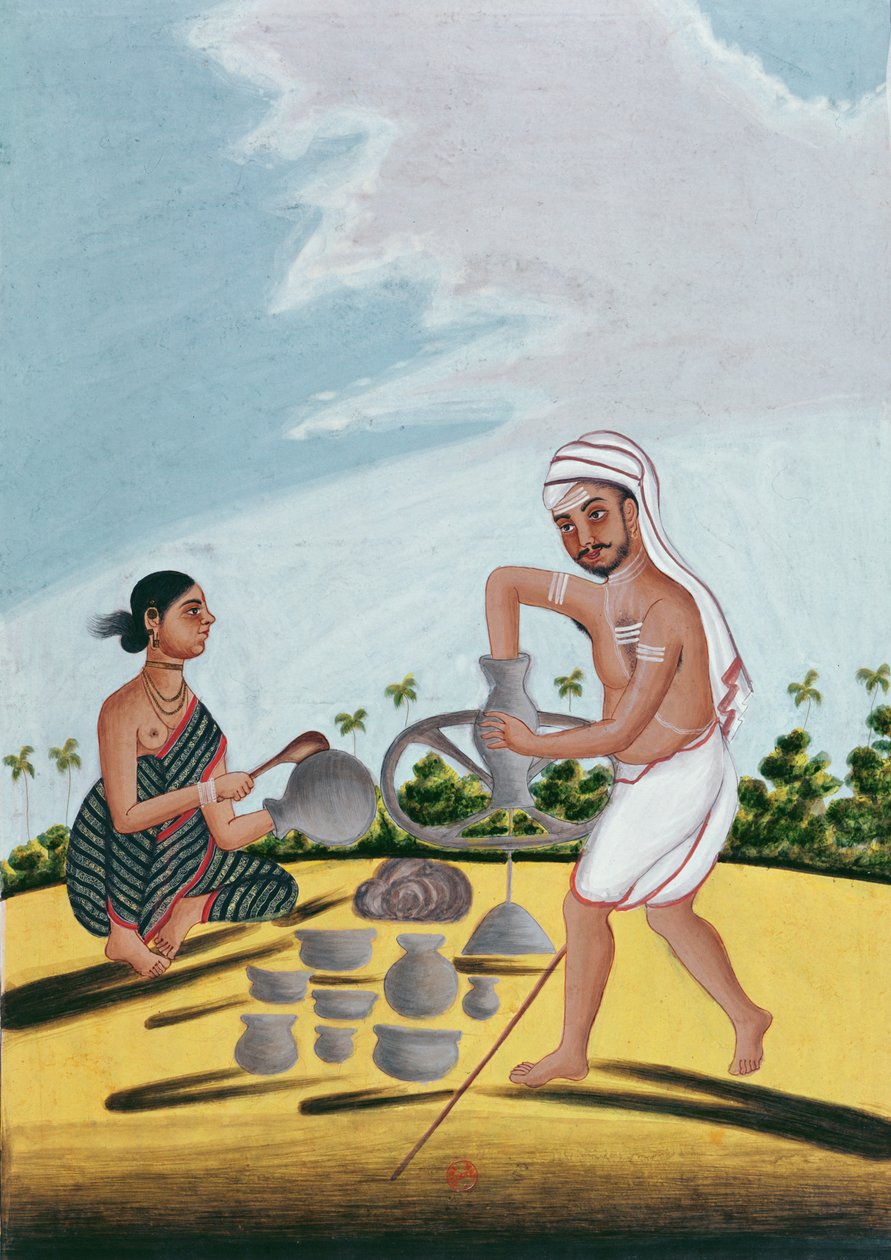 Ein Töpfer bei der Arbeit von Indian School