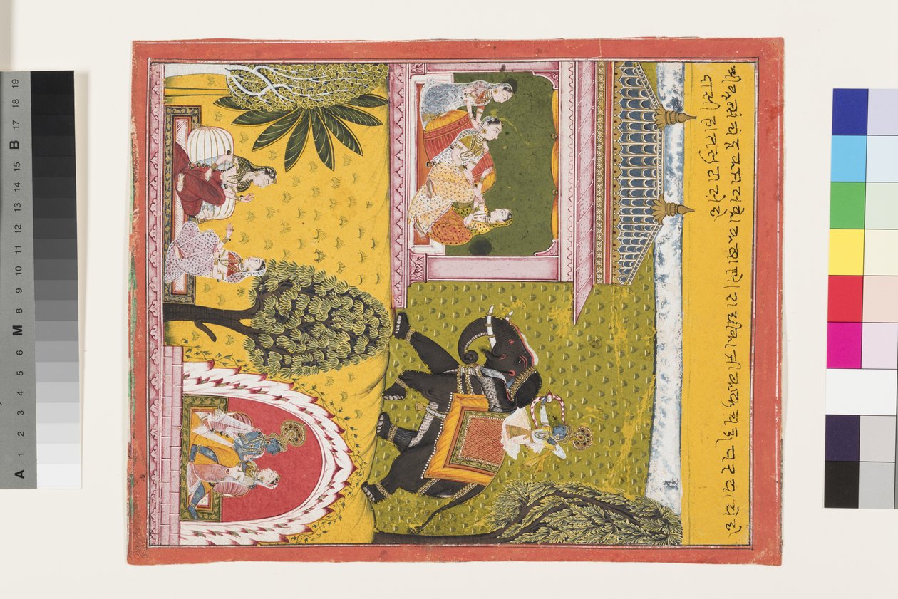 Krishna kommt zur liebeskranken Radha, ca. 1700 von Indian School