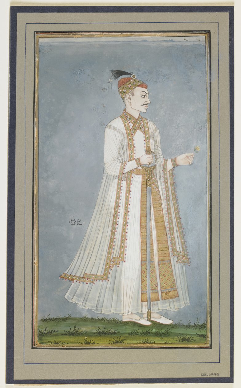Muhammad-Quli Qutbshah, Albumblatt mit Malerei, um 1900 von Indian School