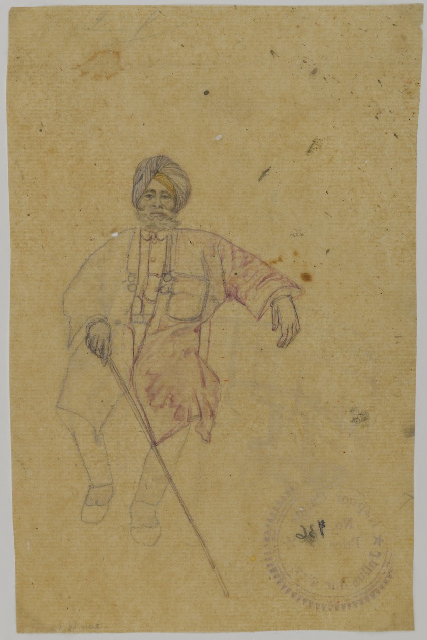 Skizze eines Maharajas von Indian School