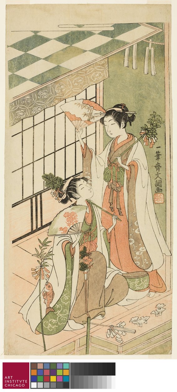 Die Schrein-Tänzer von Ippitsusai Bunchō