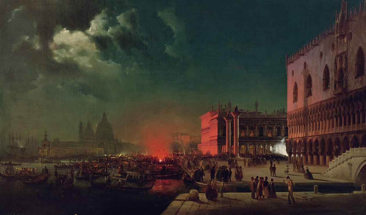 Serenade auf dem Markusplatz von Ippolito Caffi