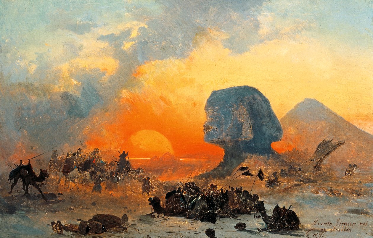 Der Simoun-Wind in der Wüste von Ippolito Caffi
