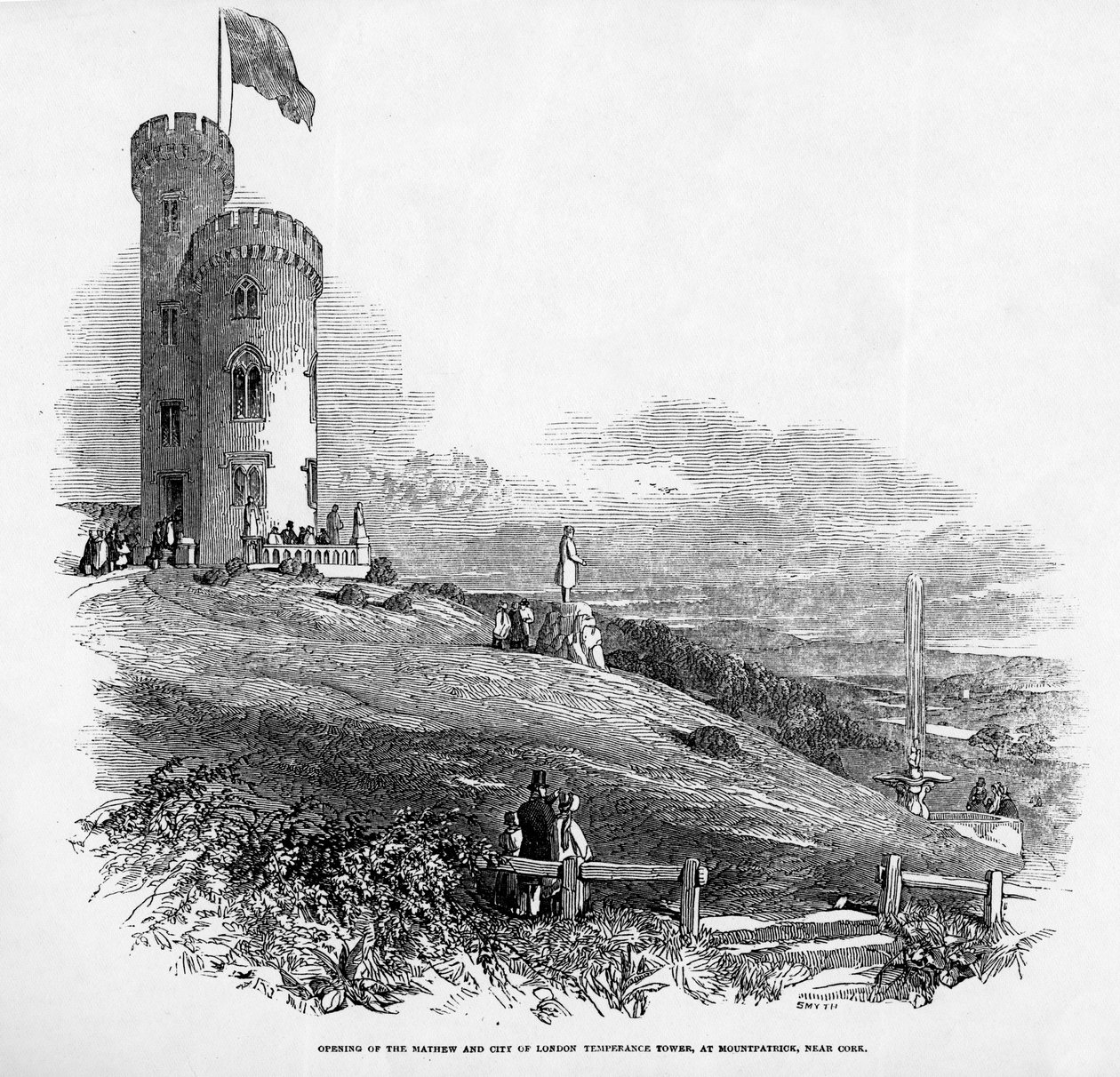 Eröffnung des Mathew und City of London Temperance Tower, bei Mount Patrick, in der Nähe von Cork, 1846 von Irish School