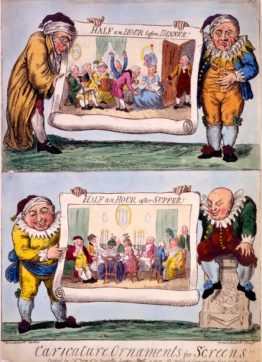 Karikatur Ornamente für Bildschirme, 1800 von Isaac Cruikshank