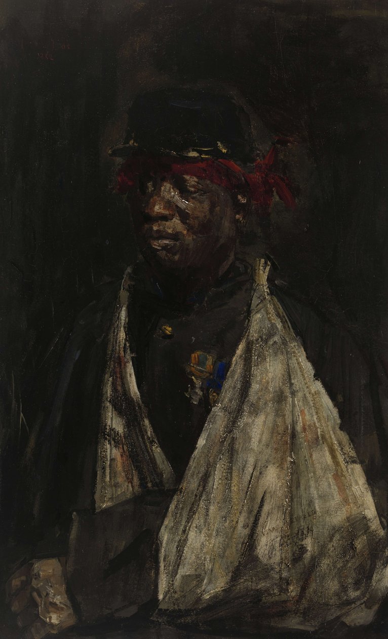 Porträt eines verletzten KNIL-Soldaten von Isaac Israels