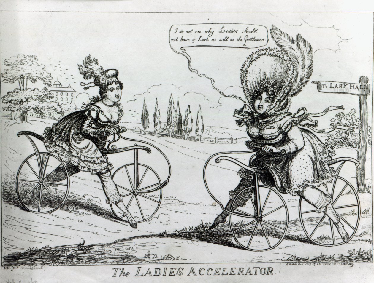 Der Damenbeschleuniger, 1819 von Isaac Robert Cruikshank